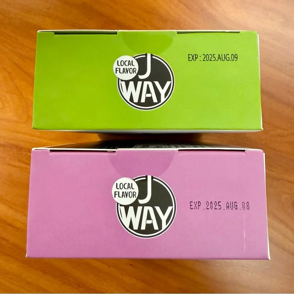 TWO Sealed J Way BOBA Brown Sugar Flavor Taro & Matcha Milk Tea Sets Aug. 2025🥤